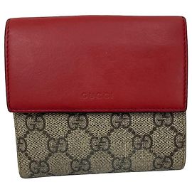 Portafoglio Gucci Ophidia GG Supreme Tela e Pelle Rossa