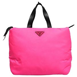 Prada Saco de compras acolchoado em nylon Tessuto rosa