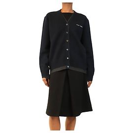 Miu Miu V-Ausschnitt Cashmere-Cardigan in Marineblau und Anthrazit - size UK 6