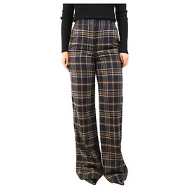 Veronica Beard Calças wide-leg xadrez azul marinho - size UK 10