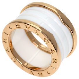 Bulgari Anillo Bvlgari B-zero1 de 4 bandas en cerámica blanca y oro rosa