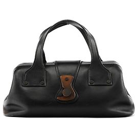 Gucci Borsa Bowling 2002 in pelle nera con chiusura in legno