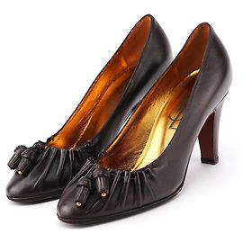 Yves Saint Laurent Pumps mit Quasten aus braunem Nappaleder EU 35