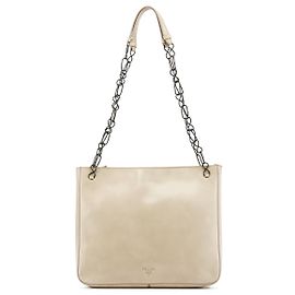 Prada Borsa Tote con catena 1996 Ivory Spazzolato Fume