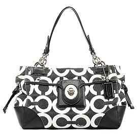Coach 14515 Borsa Tote Peyton Op Art Signature Black White