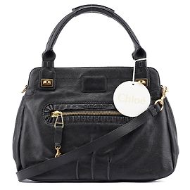 Chloé 2-Way Tote Bag aus schwarzem Leder