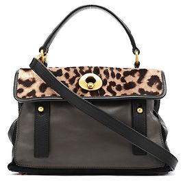 Yves Saint Laurent 283761 Borsa Muse Two in pelle di vitello leopardata
