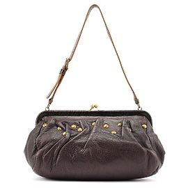 Miu Miu Borsa a spalla clutch in pelle craquelé marrone
