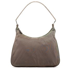 Prada 1998 Green Tessuto Cocco Metal Schultertasche