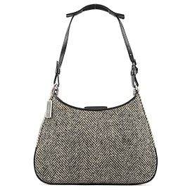 Coach Borsa a spalla 8121 in lana grigia spina di pesce