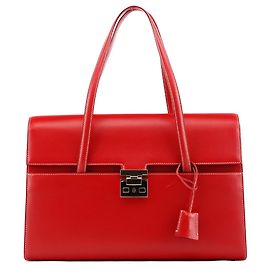 Gucci 001 4218 Borsa Tote Lady Lock in pelle rossa