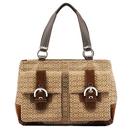 Coach 6427 Beige Brown Signature Soho Tote Bag