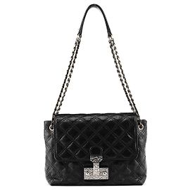 Marc Jacobs  mala de ombro em pele acolchoada preta com corrente