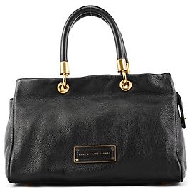 Marc by Marc Jacobs Black Pebbled Leather Bowling Bag