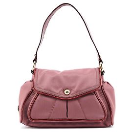 Céline Bolsa de ombro com aba em nylon e couro rosa