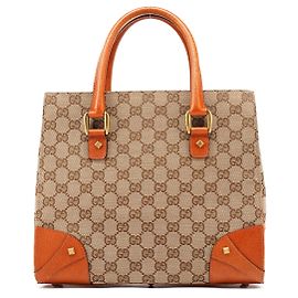 Gucci 120895 GG Canvas Tote Bag Beige Hellbraun