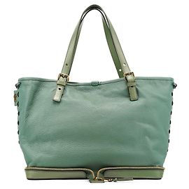 Chloé mala Tote de couro com zíper verde esmeralda
