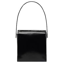 Gucci 1997 Schultertasche aus schwarzem Kalbsleder mit Metallgriff