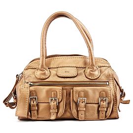 Chloé Borsa Tote Edith in pelle bronzo metallizzato