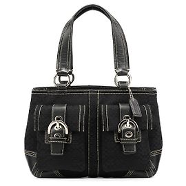 Coach Borsa Tote 3646 Black Signature Soho Tote Bag