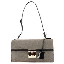 Gucci 001 4214 Borsa a spalla Lady Lock in tela Beige Black