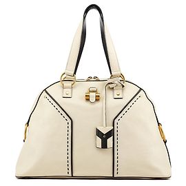 Yves Saint Laurent 156464 Borsa Tote Muse in pelle avorio