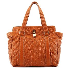 Marc Jacobs Borsa tote in pelle trapuntata effetto serpente tan