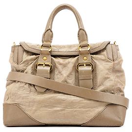 Marc by Marc Jacobs Borsa 2-Way in pelle grigia con logo impresso