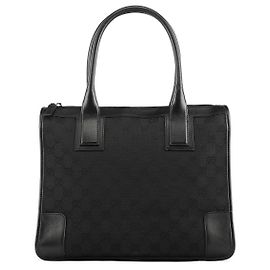 Gucci Borsa Tote 000 0855 in pelle e tela GG nera