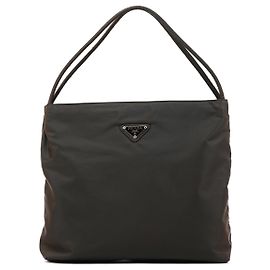 Prada B6242 Borsa Tote in nylon Tessuto City marrone scuro