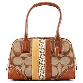 Coach 10540 Borsa Boston Signature Canvas Beige Brown