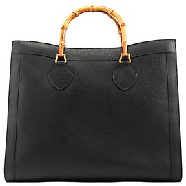 Gucci Borsa Tote Diana Bamboo in pelle nera
