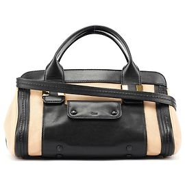 Chloé Borsa Tote 2-Way in pelle di vitello Beige Black