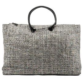 Miu Miu Borsa Tote in Tweed Olografico Grigio