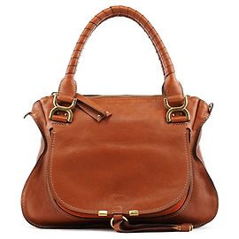 Chloé Marcie Schultertasche aus hellbraunem Leder