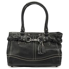 Coach Borsa Tote Hamptons in pelle martellata nera F13084