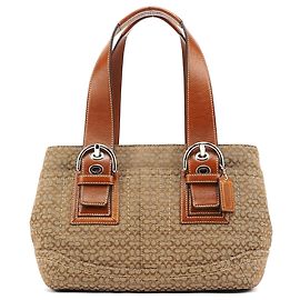 Coach Borsa Tote Soho in Tela Signature Beige e Marrone
