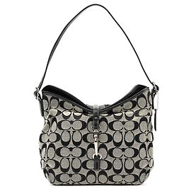 Coach 6845 Borsa a Tracolla Hobo Signature Grey Black