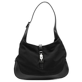 Gucci 001 3346 Borsa a tracolla Jackie in nylon nero