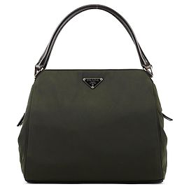 Prada Borsa con manico B11091 Military Green Tessuto Chic Top Handle Bag