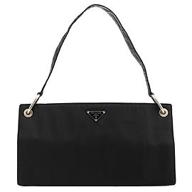 Prada B6781 Black Tessuto Metallo Nylon Schultertasche