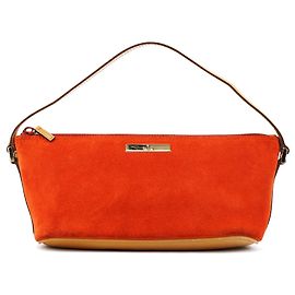 Gucci 039 1103 Orange Suede Boat Pochette