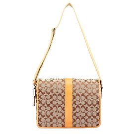 Coach 5229 Beige Tan Signature Crossbody Bag