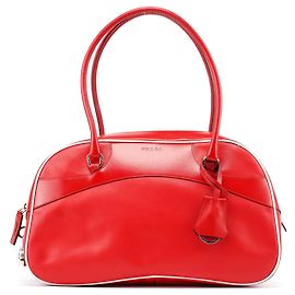 Prada Borsa Bowling in vitello rosso Primavera 2000