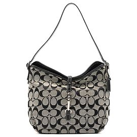 Coach Borsa a tracolla 6845 Grey Black Signature Canvas