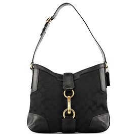 Coach 11058 Borsa a Tracolla Hobo Signature Hamptons Nera