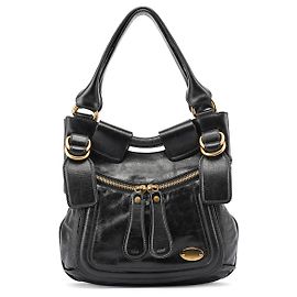 Chloé Borsa a tracolla Bay in lambskin nero