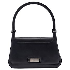 Gucci 001 3863 Hobo-Schultertasche aus schwarzem Kalbleder