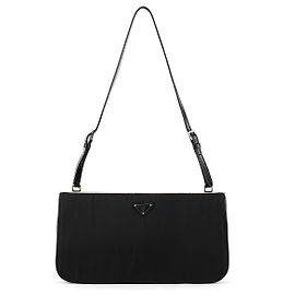 Prada B6519 Black Tessuto Metal Nylon Clutch Schultertasche