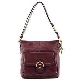 Coach F24685 Soho 2-Way Schultertasche aus bordeauxrotem Leder